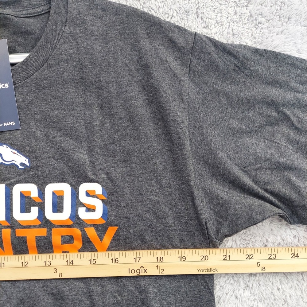 Denver Broncos Country T-Shirt Men's Large Fanatics NFL Gray Cotton Soft Tee‎ - Picture 8 of 9